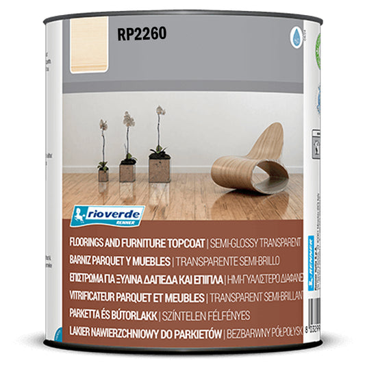 Barniz Parquet y Muebles RP2260 Transparente satinado (0,75L) (Rio Verde) - Barniz suelos de madera y muebles